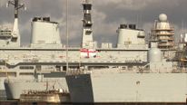 One of the Royal Navy&#39;s type 45 Destroyers in port at Portsmouth