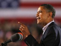 President Barack Obama at rally in Ohio