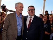 Labour Party leader Jeremy Corbyn and his deputy, Tom Watson