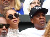 Jay Z and Beyonce watch the Wimbledon ladies' singles final