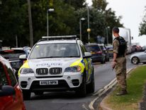 Police outside RAF Marham on Thursday