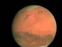 Rosetta used Mars to get a gravitational boost in February 2007. It took this image from a distance of 240,000km