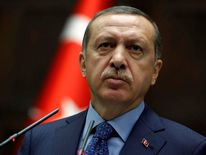 Turkey's PM Erdogan addresses members of parliament from his ruling AKP party during a meeting at the Turkish parliament in Ankara