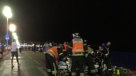 Image from @Nice_Matin showing emergency services personnel at the scene