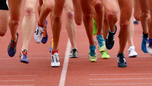 General view of track athletes