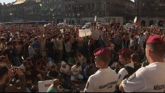Migrants in Hungary as police block rail station