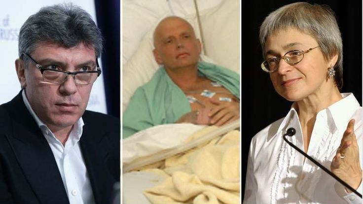 L-R Boris Nemtsov, Alexander Litvinenko, Anna Politkovskaya