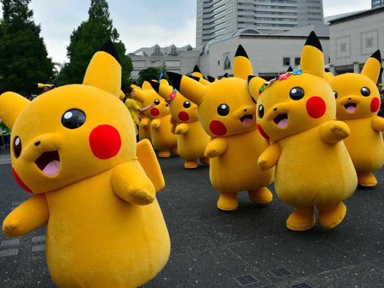 The game features the iconic Pokemon character Pikachu