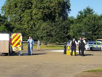 Police at the scene in Hyde Park, London, after a body was discovered