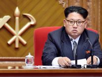 Kim Jong Un at the congress of North Korea's ruling Workers' Party in May