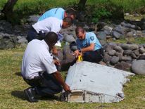 The part of wing of MH370 found on Reunion Island in 2015