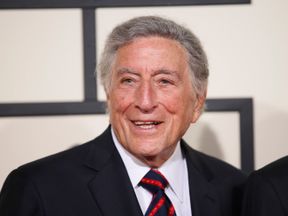 Tony Bennett at the 58th Grammy Awards ceremony in Los Angeles in February