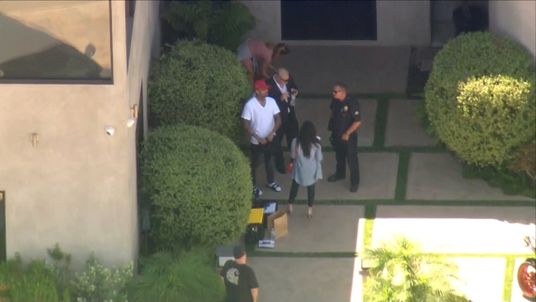 Chris Brown refused to leave his LA home for several hours