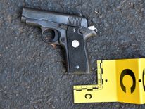 A pistol that police said was in the possession of Keith Lamont Scott