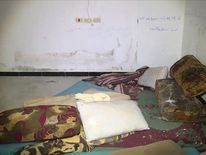 Fighters from the Manbij Military Council have found a prison used by Islamic State group (IS) militants to imprison and torture women, according to news agency Arab24. Pictured are mattresses and blankets on the floor.