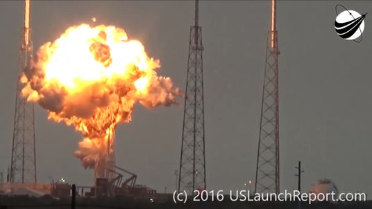 The rocket explodes