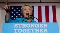 Hillary Clinton speaks at a rally in Daytona Beach, Florida, on Saturday