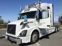 An autonomous trucking start-up Otto vehicle in Concord, California