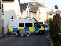 Police block off one of a series of roads in Newton Abbot
