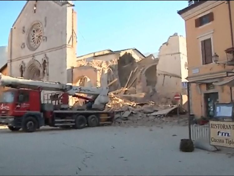 The Basilica of St Benedict in Norcia