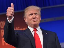 Donald Trump gives a thumbs up