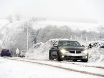 Drivers in the Peak District faced a harder journey on snow on Friday 