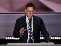 Peter Thiel, co-founder of PayPal, delivers a speech during the evening session on the fourth day of the Republican National Convention on July 21, 2016 at the Quicken Loans Arena in Cleveland, Ohio
