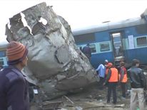 The train derailed near Kanpur
