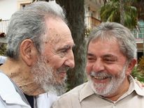 Castro with former Brazilian President Luiz Inacio Lula da Silva