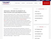 The proposal for a ban on Muslim immigration remains on Mr Trump’s campaign website