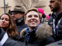 Actress Scarlett Johansson was one of the many celebrities at the Washington march