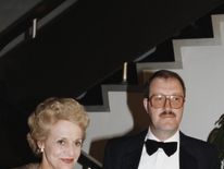 Gorden Kaye with Allo Allo! co-star Carmen Silvera at the BAFTAs in 1986