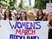 Women in New Zealand march against Trump