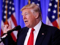 US President-elect Donald Trump speaks during a press conference in Trump Tower, Manhattan, New York, U.S., January 11, 2017