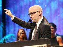 BURBANK, CA - OCTOBER 22: Singer Moby speaks onstage during the Environmental Media Association
