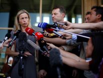 Kate and Gerry McCann talking to journalists in 2014
