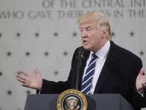 President Trump attacks the media while speaking at the headquarters of the CIA.