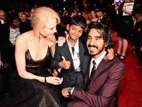 The stars of &#39;Lion&#39;, Nicole Kidman, Sunny Pawar and Dev Patel 