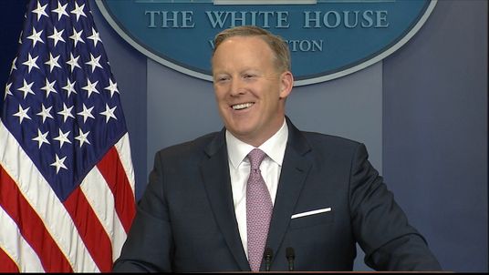 Sean Spicer gives a daily press briefing on 23 January, 2017