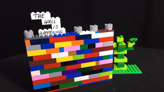Not to scale: Donald Trump has said he will press ahead with plans to build a wall on the US / Mexico border.