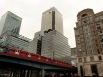 A DLR train in east London