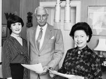 With Princess Margaret, who made a guest appearance in 1984