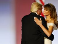 President Donald Trump and first lady Melania Trump dance at the Freedom Inaugural Ball at the Washington Convention Center January 20, 2017 in Washington, D.C.