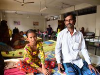 Bangladeshi girl Sahana Khatun, 10, and her father Mohammad Shahjahan