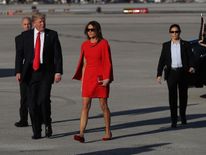 Donald Trump and Melania ahead of their visit to the President&#39;s Mar-a-Lago Resort 