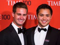 Evan Spiegel (L) and Bobby Murphy