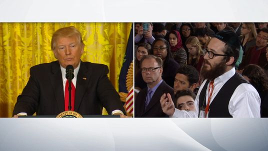 President Trump and reporter