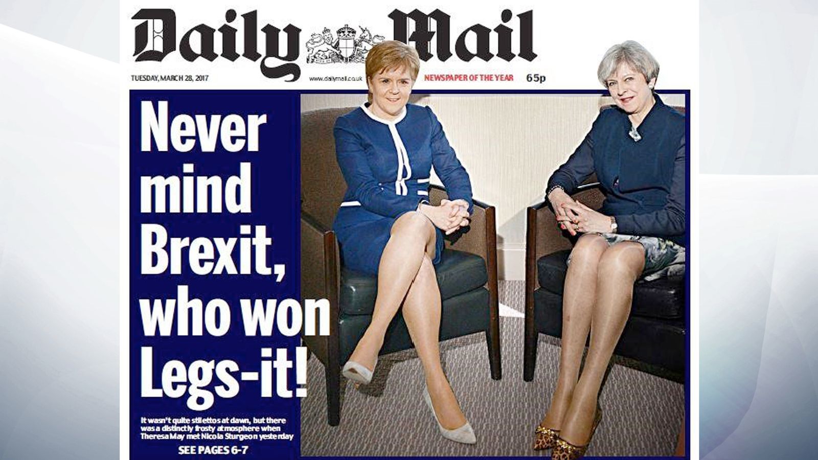 Daily Mails Sexist Legs It Headline Sparks Anger But Pm Says She 9249