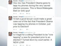 Mr Trump has posted a series of tweets about the wire tap claims