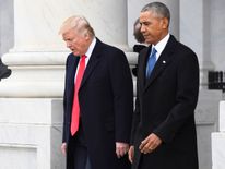 Presidents Trump and Obama together on inauguration day